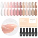 Gel Builder para besouros de unhas 7 em 1 rosa rosa nude, 12 unidades