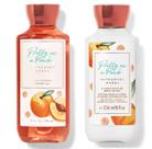 Gel de banho e loção corporal Bath & Body funcionam tão bem quanto um pêssego Gel de banho e loção corporal Bath & Body funcionam tão bem quanto um pêssego