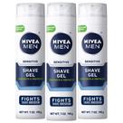 Gel de Barbear Nivea Men Sensitive com Vitamina E - 200ml (Pack com 3)