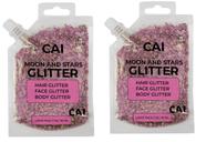 Gel Glitter CAI BEAUTY NYC, rosto e corpo, cabelo, Halloween, 90 ml, pacote com 2 Gel Glitter CAI BEAUTY NYC, rosto e corpo, cabelo, Halloween, 90 ml, pacote com 2