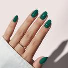 Gel macio curto verde escuro Press On Nails Bartbox 16 tamanhos