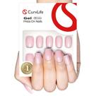 Gel macio Curvlife Press on Nails, 30 unidades, 15 tamanhos, rosa com kit