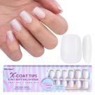 Gel Nail Tips btartboxnails XS Short Square Milky White