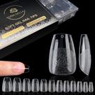 Gel Nails Tips UNA GELLA Soft Gel Pre-File 600 Short Coffin Gel Nails Tips UNA GELLA Soft Gel Pre-File 600 Short Coffin
