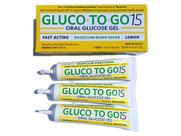Gel oral de glicose GLUCO TO GO 15 com sabor de limão 37,5 g x3