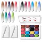 Gel para unhas ombré Karroy, 16 cores, cura UV/LED