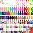 Gel Polish Liner Nail Art Set Beetles 50 cores com pincel