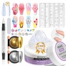 Gel Solid Builder MIZHSE Clear 60 ml com kit de moldagem para unhas 60 g