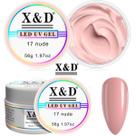 Gel X&D Unhas 17 Nude Alongamento Led Uv Acrigel Fibra 56g