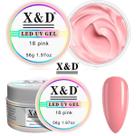 Gel X&d Unhas 18 Pink Alongamento Led Uv Acrigel Fibra 56g
