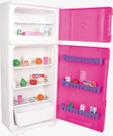 Geladeira Rosa Duplex Lua de Cristal Grande c/15 Brinquedos Geladeira Rosa Duplex Lua de Cristal Grande c/15 Brinquedos
