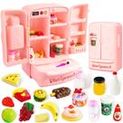 Geladeira Toy Mini Dollhouse com conjunto de alimentos para crianças de 3 anos ou mais Geladeira Toy Mini Dollhouse com conjunto de alimentos para crianças de 3 anos ou mais