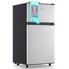 Geladeira WANAI Small 103L com freezer 3,5 pés cúbicos de prata