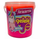 Gelelé Slime Unicornio Doce Brinquedo Balde 457G Laranja