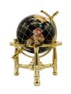 Gemstone World Globe Unique Art Black Onyx Ocean 6 cm com tripé