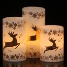 GenSwin Velas Pilar LED sin Llama de Navidad Paquete de 3, 7x12 cm GenSwin Velas Pilar LED sin Llama de Navidad Paquete de 3, 7x12 cm