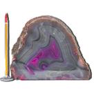 Geodo Ágata Rosa Chapa Lapidado Pedra Natural Garimpo 13 cm Geodo Ágata Rosa Chapa Lapidado Pedra Natural Garimpo 13 cm