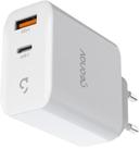 Geonav Carregador Universal SuperPower GaN Duo, 65W, 1 USBA e 1 USBC, tecnologias Quick Charge, Power Delivery, PPS, CH65PDQC, Branco