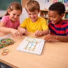 Geoplano Educativo Infantil com Pinos e Elásticos Brinquedo Infantil Didático Geometria
