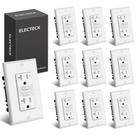 GFCI Outlet ELECTECK 20A, pacote com 10 unidades, branco resistente às intempéries