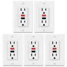 GFCI Outlets ELECTECK, pacote com 5 ampères, não resistente a violações
