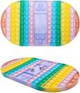Giant Fidget Toy Big Pop Game - Rainbow Push Bubble Chess Board Fidget Sensory Toys, brinquedo de estresse de silicone, jogos para pais e filhos