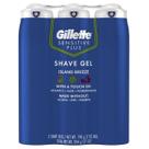 Gillette Sensitive Plus Gel Barbear c/ Vitamina C, Aloe Vera e Romã pack 3