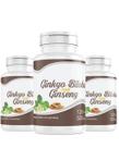 Gin seng Ginkgo Biloba kit 3 potes x 120 Cápsulas total 360 cápsulas