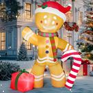 Gingerbread Man Joiedomi inflável de 8 pés com bastão de doces