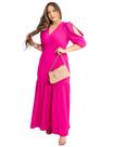 Gior Style Vestido longo feminino tecido duna não amassa com abertura na Manga e fenda. Moda evangélica Vestido festa madrinha com elástico nas costa Gior Style Vestido longo feminino tecido duna não amassa com abertura na Manga e fenda. Moda evangélica Vestido festa madrinha com elástico nas costa