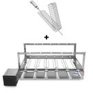 Gira Grill Inox c/ 6 Espetos Tridente + Espeto Grelha Pratic