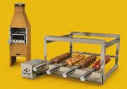 Gira Grill inox Tradicional Com 4 Espetos
