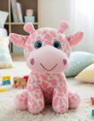 Girafa De Pelúcia Filhote Fofo E Macio Presente Infantil Rosa