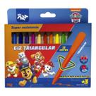Giz Cera Triangular Patrulha Canina 12 Cores Infantil Escolar DAC