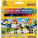 Giz de Cera 12 Cores Gizão Triangular Acrilex Giz de Cera 12 Cores Gizão Triangular Acrilex