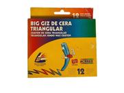Giz de Cera 12 Cores Gizão Triangular Acrilex Giz de Cera 12 Cores Gizão Triangular Acrilex