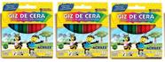 Giz De Cera 12 Cores Kit 3 Unidades