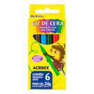 Giz de Cera Abelhinhas Acrilex 6 Cores Vivas e Traço Macio