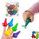Giz De Cera Acessibilidade Encaixe De Dedo ColorJoy 10 Cores Original