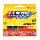 Giz de cera acrilex cx c/12 cores acrilex 90120000