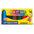 Giz de Cera Acrilex Meu Primeiro Giz 12 Cores Lavável