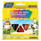 Giz De Cera Big Giz 12 Cores Acrilex Triangular Giz De Cera Big Giz 12 Cores Acrilex Triangular