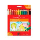 Giz De Cera Corpo De Madeira Ecogiz C/12 Cores Faber Castell