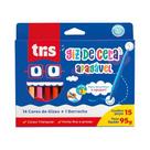 Giz De Cera Curto 12+2 Cores Apagavel 2 Pontas Giz De Cera Curto 12+2 Cores Apagavel 2 Pontas