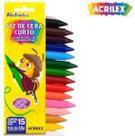 Giz de cera curto 15cores acrilex