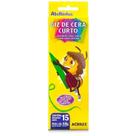 Giz De Cera Curtom 15 Cores Escolar Acrilex Lavável Giz De Cera Curtom 15 Cores Escolar Acrilex Lavável