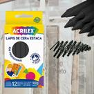 Giz De Cera Estaca 12 Unidades Preto Profissional - ACRILEX