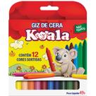 Giz de Cera Fino 12 Cores Koala Pacote com 12 Caixas