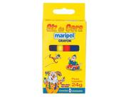 Giz de Cera Fino, Caixa C/ 6 Giz de Cera, Cores Sortidas, Maripel