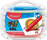 Giz De Cera Fino Gel Retratil Color Peps 6 Cor.